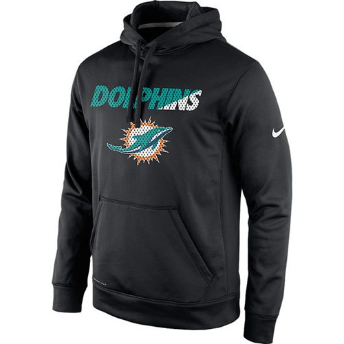 Miami Dolphins Nike Kick Off Staff Performance Pullover Hoodie Black - Click Image to Close